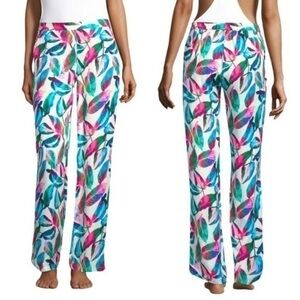 Onia • Topical Leafy Mila Pants • Green Pink White Loose Lightweight